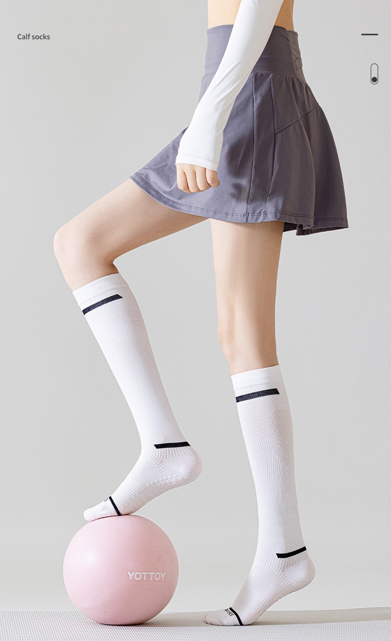 001 Yoga Women Non-Slip Professional Sports Calf Slimming Pilates Running Jump Rope Muscle Compression Socks_voghion.com