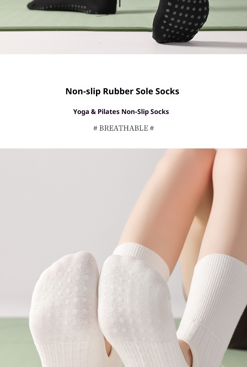 001 Video Album Parameters Yoga Ballet Pilates Special Socks Non-Slip Open Toe Miu Style Ribbon_voghion.com