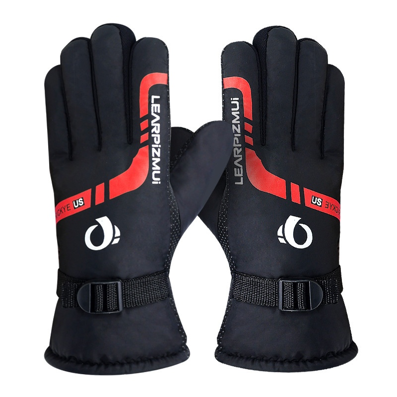 Guanti caldi ActiveGo con fodera in pile, spessi per l'inverno, da uomo, per ciclismo, all'aperto, antifreddo, grandi, da sci e moto, in cotone_voghion.com