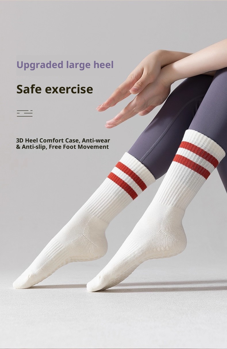 001 Yoga Damen Rutschfeste High-End Professionelle Indoor Pilates Fitness Sport Laufen Springseil Tanz Hohe Socken_voghion.com