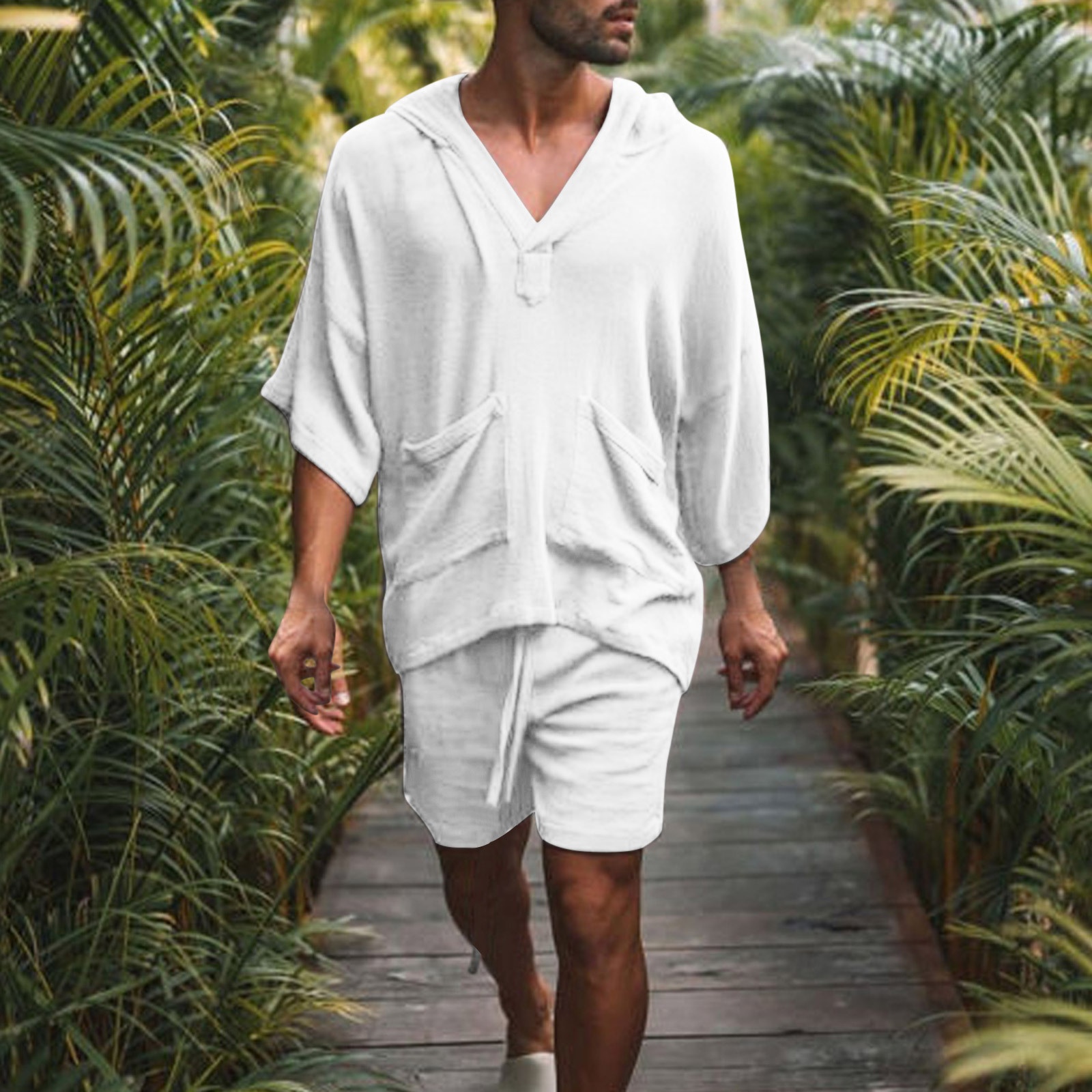 ActiveGo ActiveGo 2022 European And American Style New Cotton Linen Loose Casual Suit Vacation Men's Hot-Selling Sportswear_voghion.com