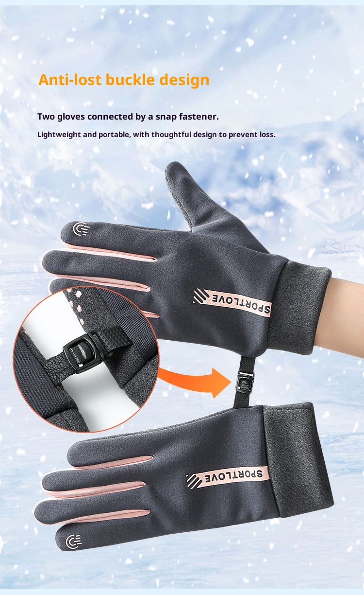 Gants chauds de sports d'hiver ActiveGo pour hommes et femmes, imperméables, doublés polaire, coupe-vent, résistants au froid, pour couples à cheval._voghion.com