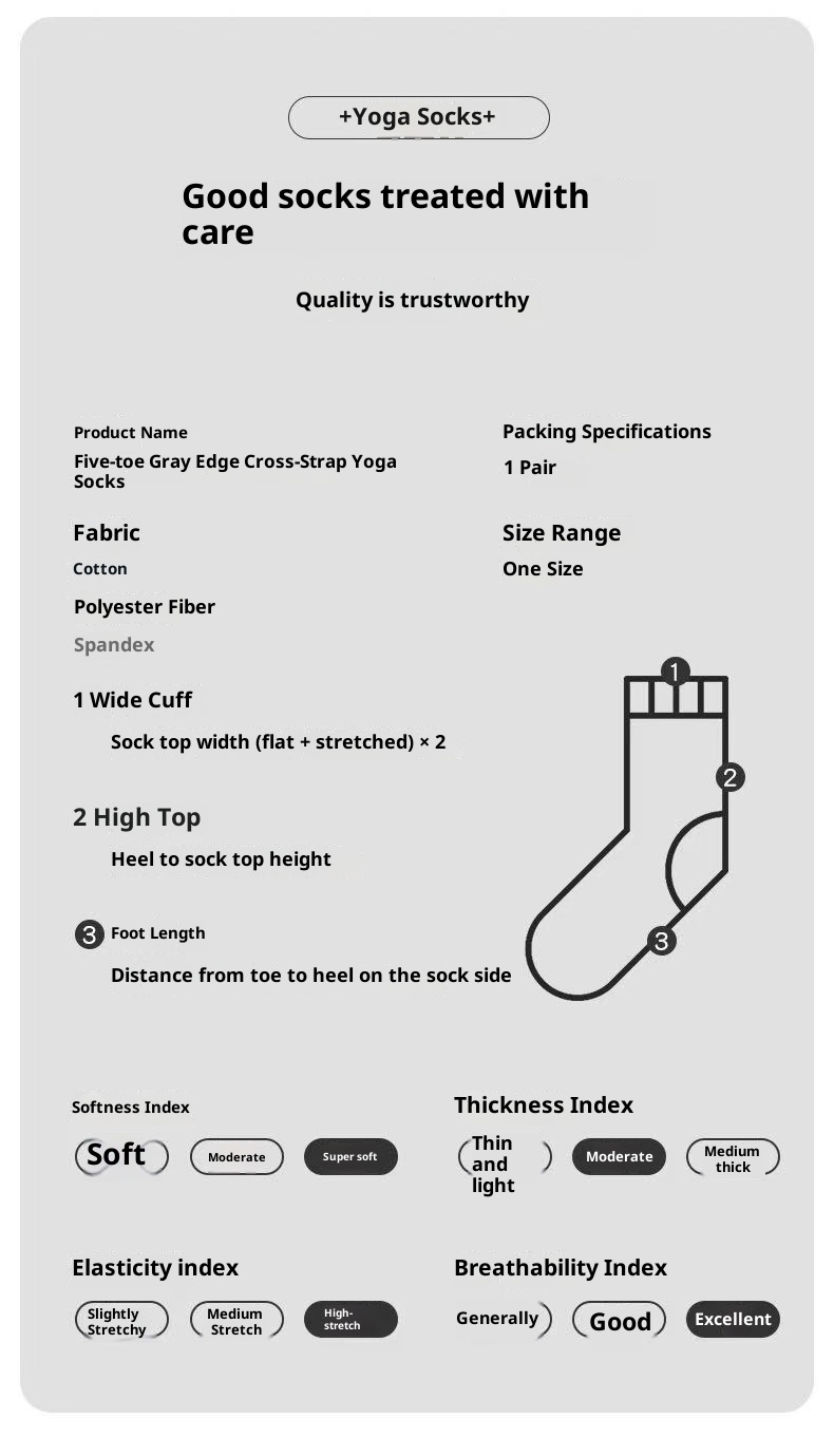 001 Yoga Five-Toe For Women Professional Non-Slip Breathable Sweat-Absorbing Pilates Sports Toe-Separating Floor Socks_voghion.com