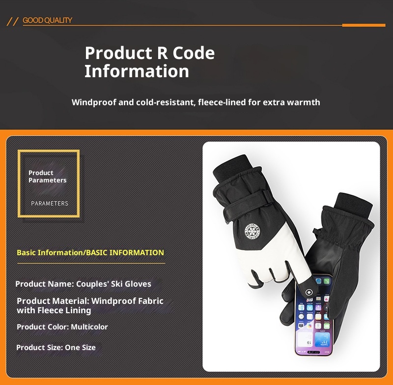 ActiveGo Ski For Men And Women, Outdoor Cycling Touchscreen, Fleece-Lined, Thickened, Warm, Winter Riding Anti-Slip Gloves_voghion.com