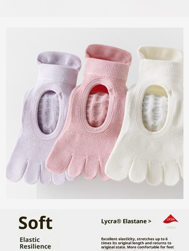 001 Manufacturer New Product Wholesale Autumn Winter Yoga Professional Non-Slip Open Five-Toe Bodhi Split Toe Floor Socks_voghion.com