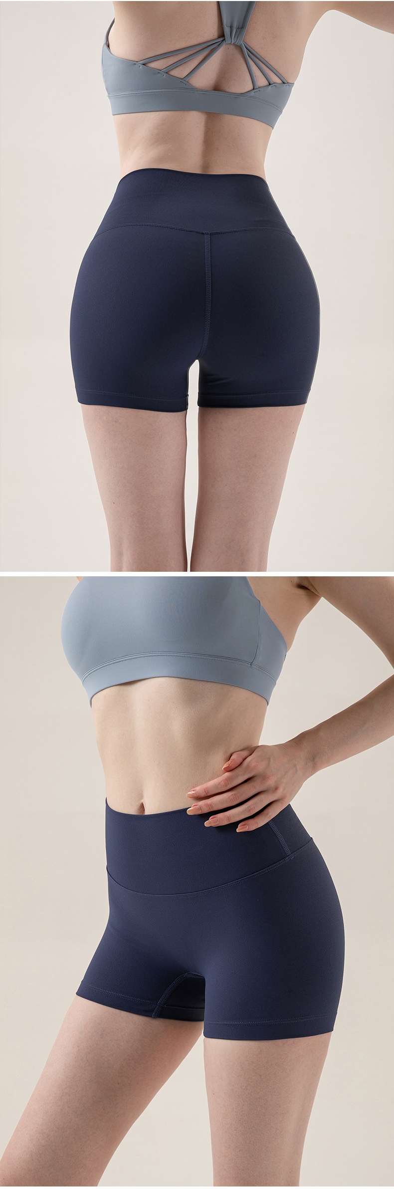 001 New European And American Style Sports Shorts For Women Summer High Waist Tight Lift Peach Hip Fitness Yoga_voghion.com