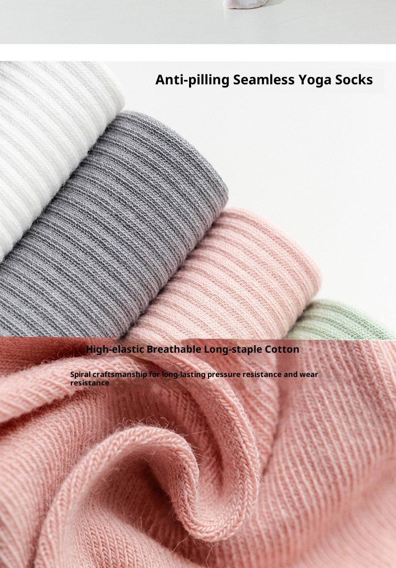 001 001 Yoga Non-Slip Professional Mid-Calf Pressure Pilates Fitness Dance Sports Anti-Pilling Cotton Socks Women_voghion.com