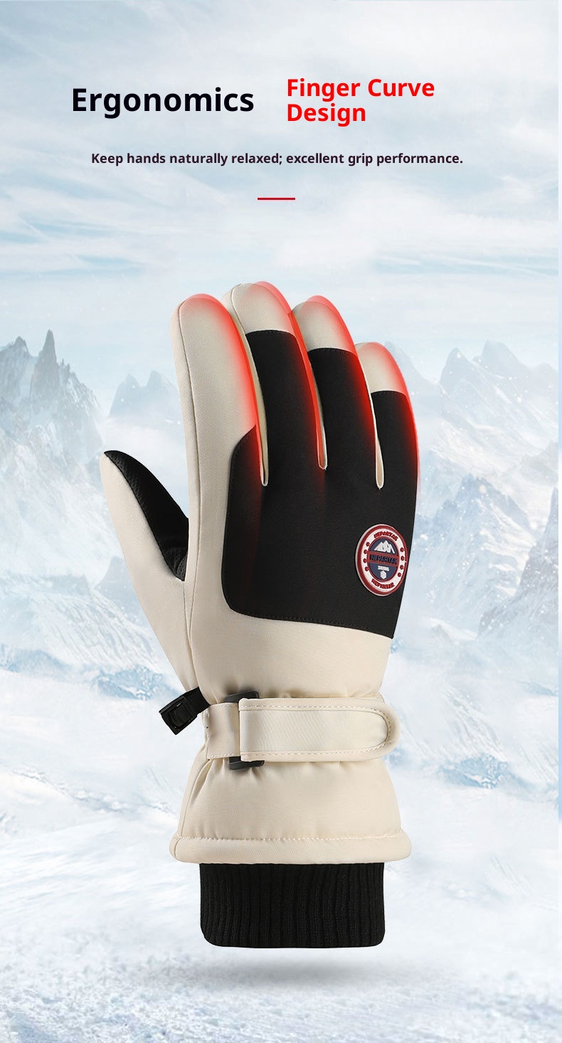 ActiveGo Ski X8 Unisex Windproof Waterproof Outdoor Cycling Motorcycle Winter Fleece Lined Thickened Warm Finger-separated Gloves_voghion.com