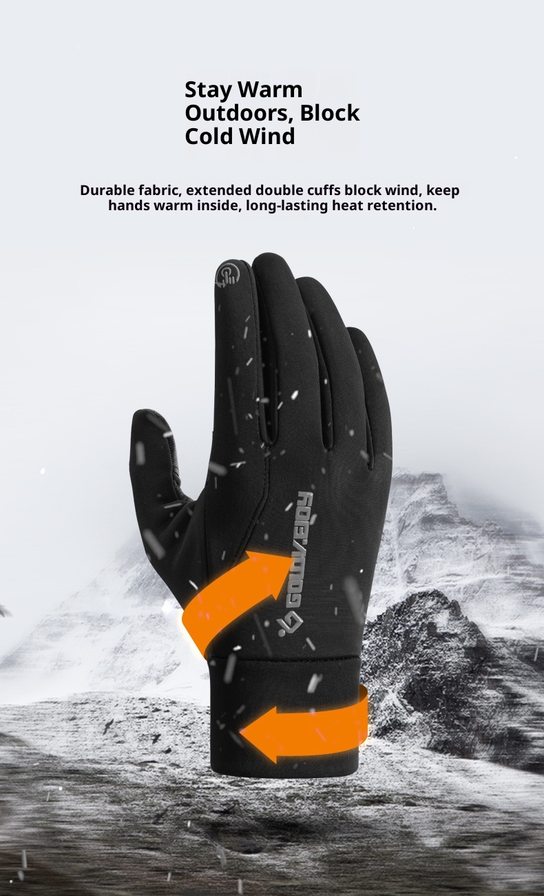 Guanti da moto elettrica antiscivolo ActiveGo Witer Warm Cycling Outdoor Sports Skiig Cold-Proof Touchscree Fleece-Lied_voghion.com