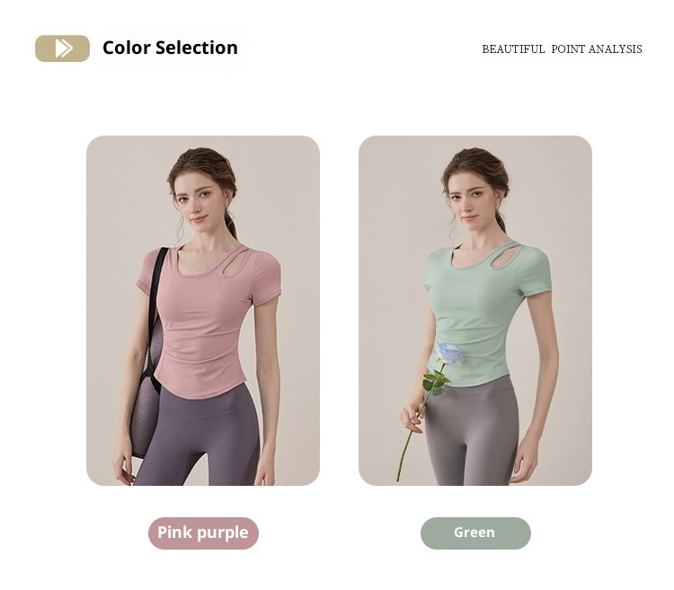 001 Training Advanced Pilates Yoga Abbigliamento fitness da donna Nuovo top sportivo a maniche corte traspirante e confortevole_voghion.com