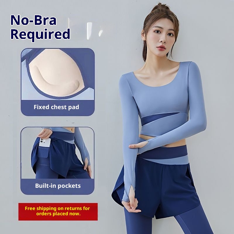 001 Plus Size Women's Yoga Clothing Autumn Winter New Long Sleeve Top Professional Quick-Dry Training Gym High Elastic_voghion.com