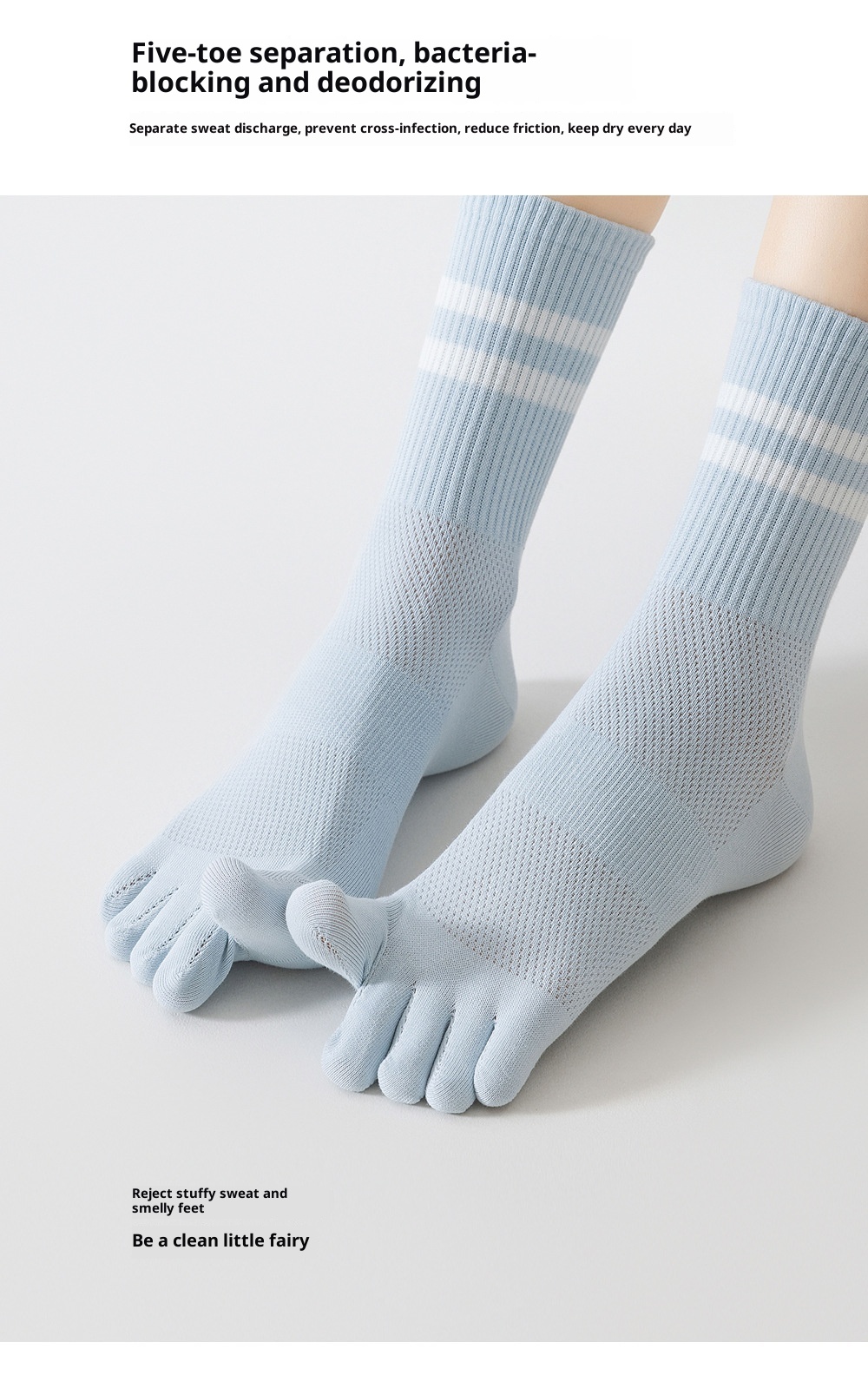 001 Yoga For Women, Sweat-Absorbent, Breathable, Finger-Separated High Elasticity, Mesh Five-Toe Socks, Non-Slip Fitness_voghion.com