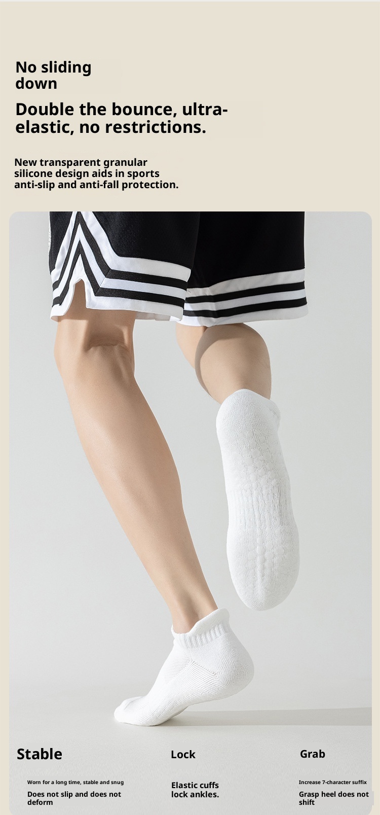 001 90% Yoga Herren Professionelle Anti-Rutsch Pilates Nahtlose Fitness Laufsocken aus reiner Baumwolle_voghion.com