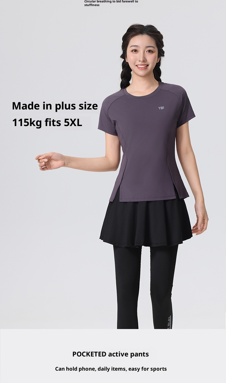 001 2025 Nuovo Yoga Pilates Training Wear Mattina Asciugatura Rapida Fitness Sport Magliette a Maniche Corte Donna_voghion.com