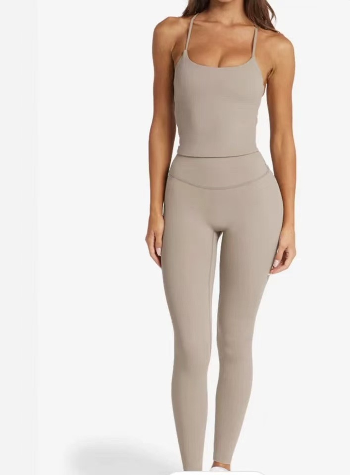 001 Foreign Trade Cross-Border Yoga Camisole For Women With Chest Pads, Fitness Vest, High Waist, Quick-Dry, Hip-Lifting,_voghion.com