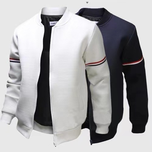 ActiveGo ActiveGo Cross-Border European And American Men's Baseball British Stand Collar Sports Suit Slim Fit Jacket Coat Jogger_voghion.com