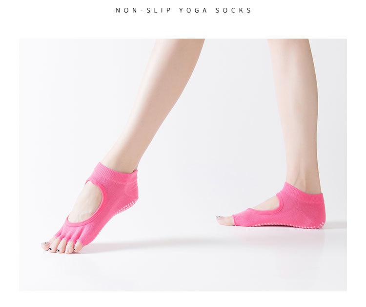 001 In Stock Direct Shipping Korean Hot Sale Open Back Yoga Five Toe Pointed Yogo Fitness Non-Slip Floor Socks_voghion.com
