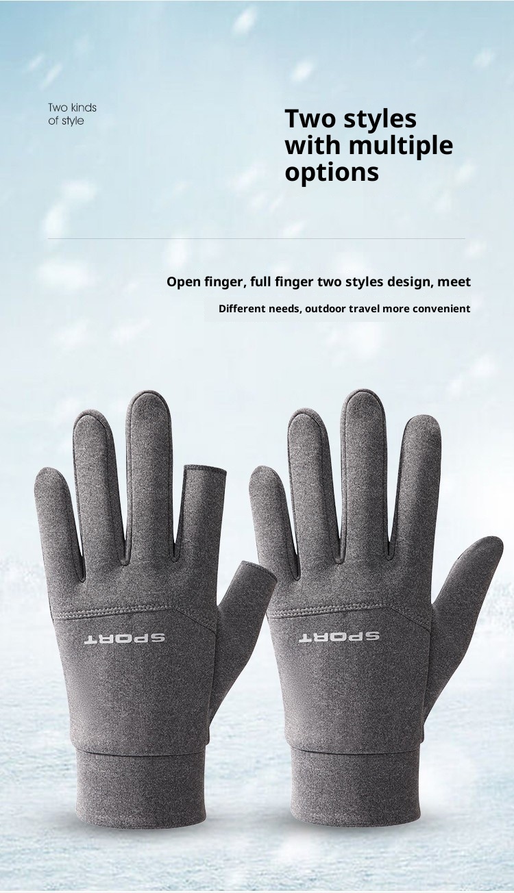 ActiveGo Outdoor Cycling Gloves Men And Women, Winter Fleece-Lined, Warm, Touchscreen, Non-Slip, For Cycling, Mountaineering,_voghion.com