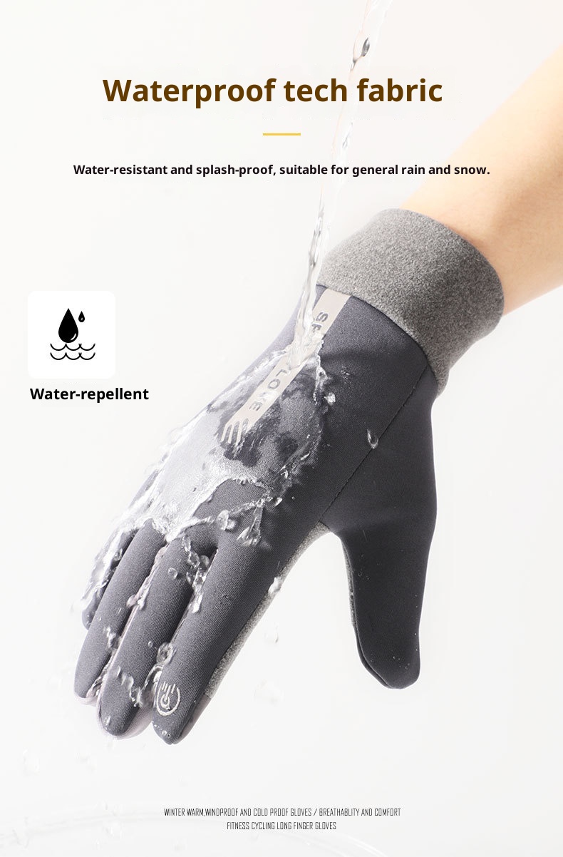 Gants d'extérieur chauds ActiveGo pour hommes et femmes, coupe-vent, imperméables, d'hiver, en velours antidérapant et tactile pour la moto_voghion.com