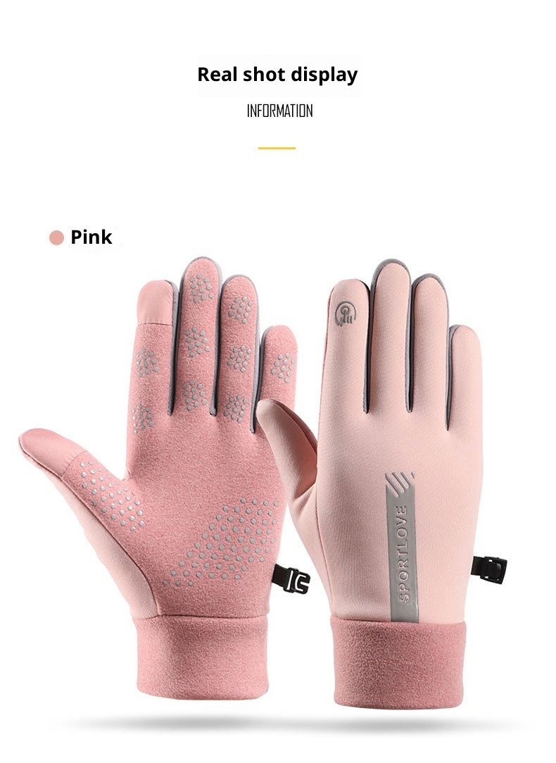Gants d'extérieur chauds ActiveGo pour hommes et femmes, coupe-vent, imperméables, d'hiver, en velours antidérapant et tactile pour la moto_voghion.com