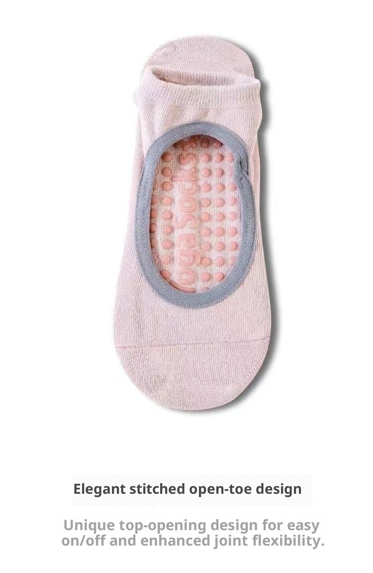 001 Professionelle Yoga-Socken für Damen, Boot, Frühling/Sommer, rutschfest, Pilates-Anfänger-Socken für den Innenbereich, Fitness- und Tanzsocken_voghion.com