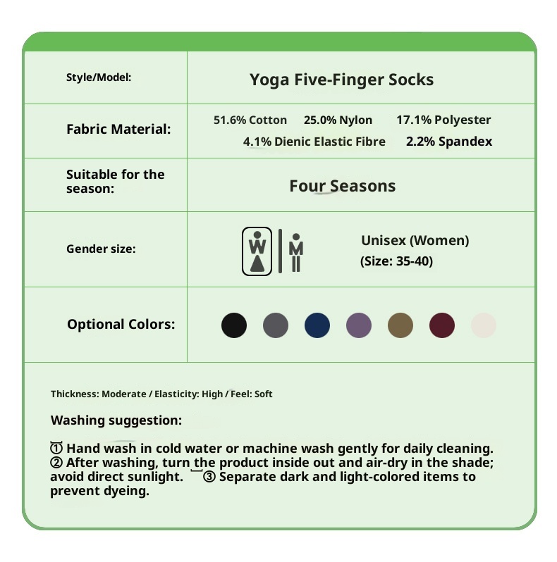 Chaussettes de yoga Five Fingers pour femmes, chaussettes de sport tubulaires longues, compression antidérapantes, idéales pour le fitness et le Pilates._voghion.com