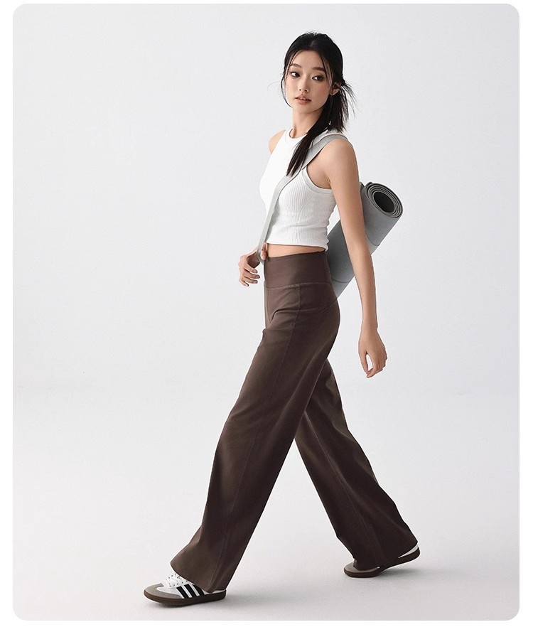 001 Loose Breathable Straight-Leg Draped Spor For Women High Waist Slimming Pilates Running Training Yoga Fitness Long_voghion.com