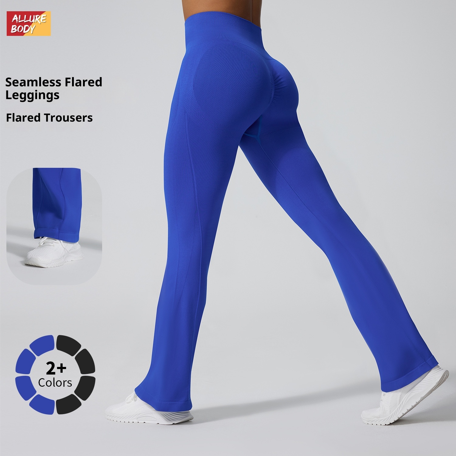 001 En stock Nouveau pantalon de sport évasé pour femme, effet push-up, coupe slim, jambes droites, jambes larges, idéal pour le fitness et le yoga_voghion.com