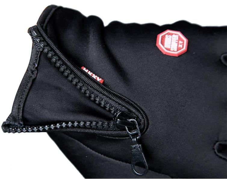 ActiveGo Autumn Winter Touch Screen Riding Men Women Fleece Outdoor Skiing Warm Waterproof Zipper Gloves_voghion.com