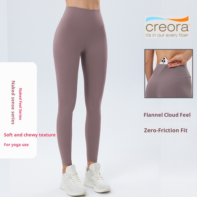 001 Nude Feel Yoga For Women With Pockets, High Waist, Tummy Control, Butt Lift, Slimming Fitness Pants, Pilates No_voghion.com