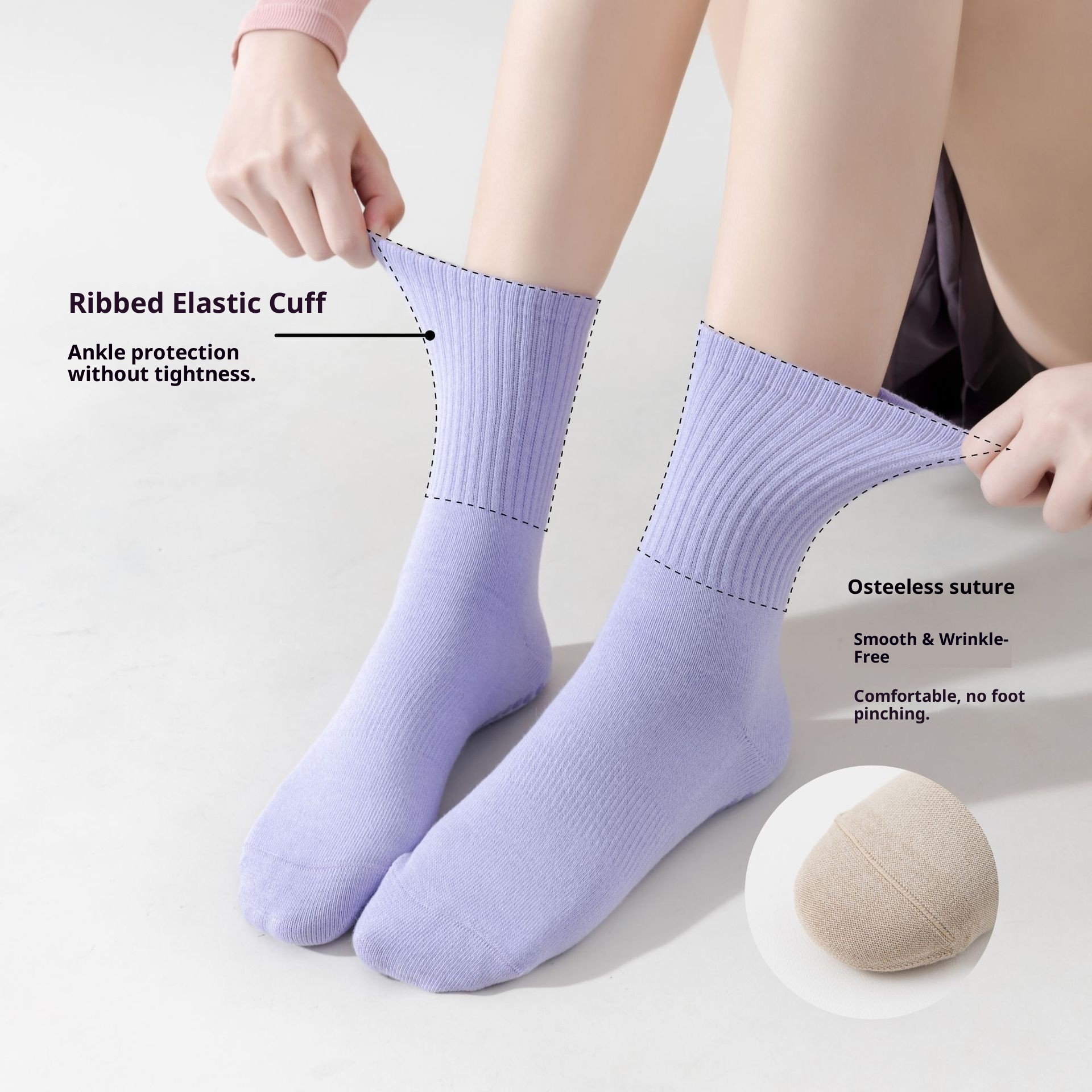 Chaussettes de yoga professionnelles pour femmes, automne et hiver, en silicone antidérapant, idéales pour le sport, le fitness, la danse et le Pilates._voghion.com