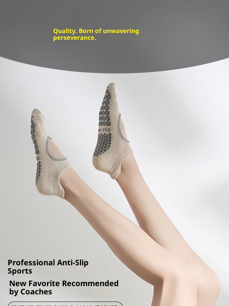 001 2025 Nouvelles chaussettes de sport antidérapantes pour femmes, idéales pour le yoga, le pilates et le Pilates, en silicone, pour l'automne et l'hiver. Vente en gros._voghion.com