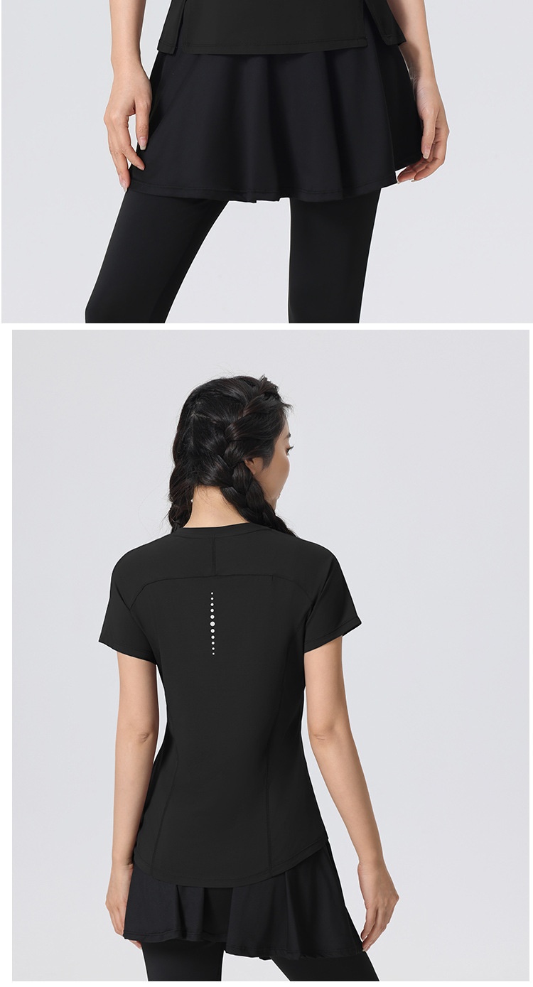 001 2025 Nuovo Yoga Pilates Training Wear Mattina Asciugatura Rapida Fitness Sport Magliette a Maniche Corte Donna_voghion.com