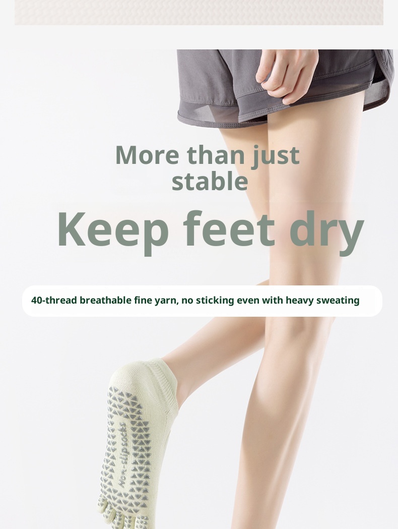 001 Manufacturer New Product Wholesale Autumn Winter Yoga Professional Non-Slip Open Five-Toe Bodhi Split Toe Floor Socks_voghion.com