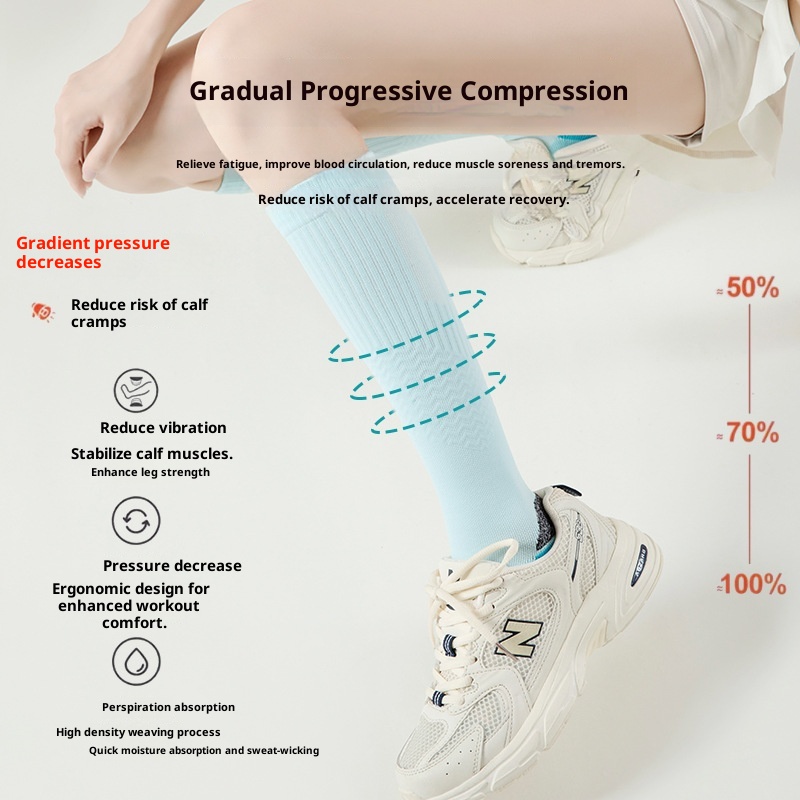 001 Calzini lunghi da donna alla moda, alla moda, a compressione per polpacci, professionali, per il fitness, dimagranti, modellanti, per la corsa, per lo yoga al coperto_voghion.com
