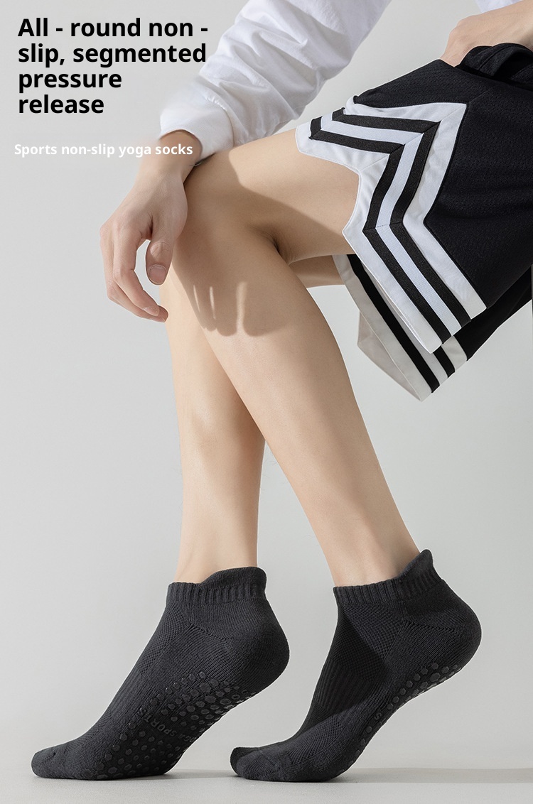 001 90% Yoga Herren Professionelle Anti-Rutsch Pilates Nahtlose Fitness Laufsocken aus reiner Baumwolle_voghion.com