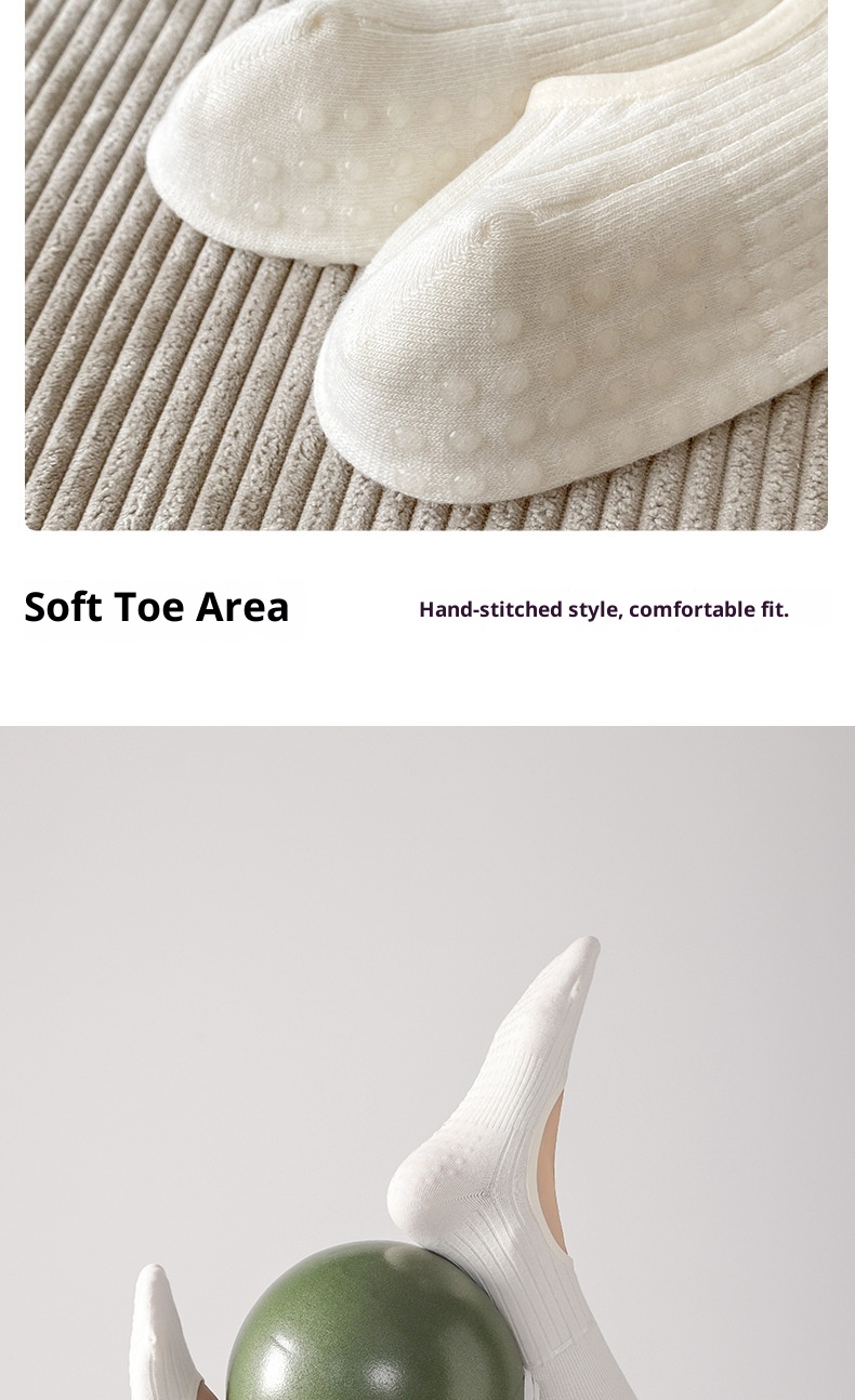 001 Video Album Parameters Yoga Ballet Pilates Special Socks Non-Slip Open Toe Miu Style Ribbon_voghion.com