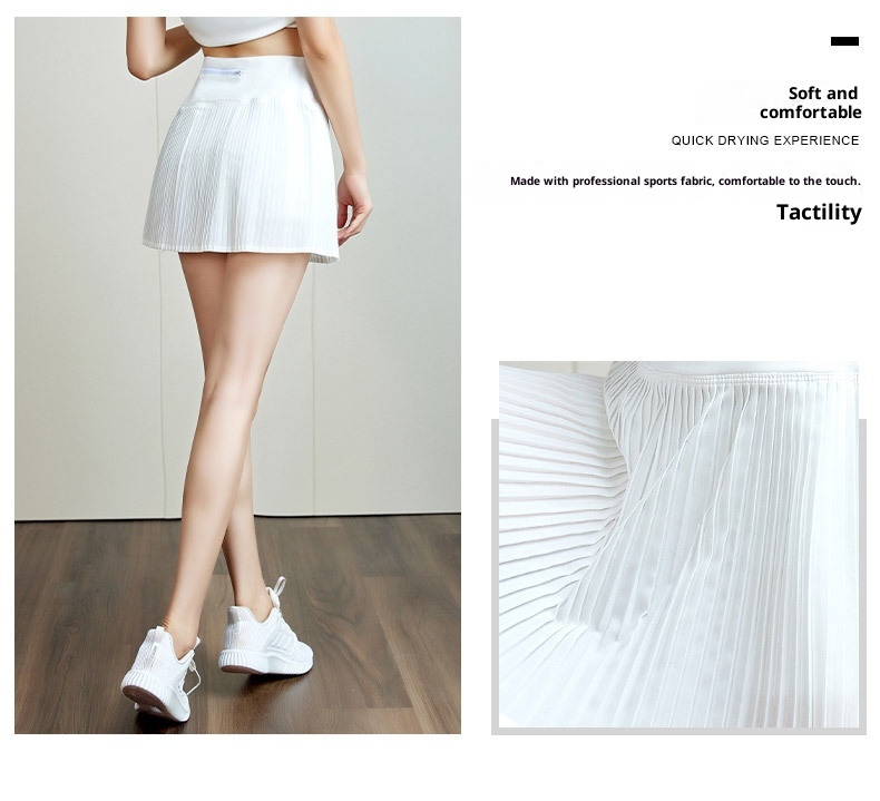 001 Gonna plissettata da donna, primavera estate, dimagrante, fitness, allenamento, corsa, pantaloni da yoga traspiranti ad asciugatura rapida con interno_voghion.com