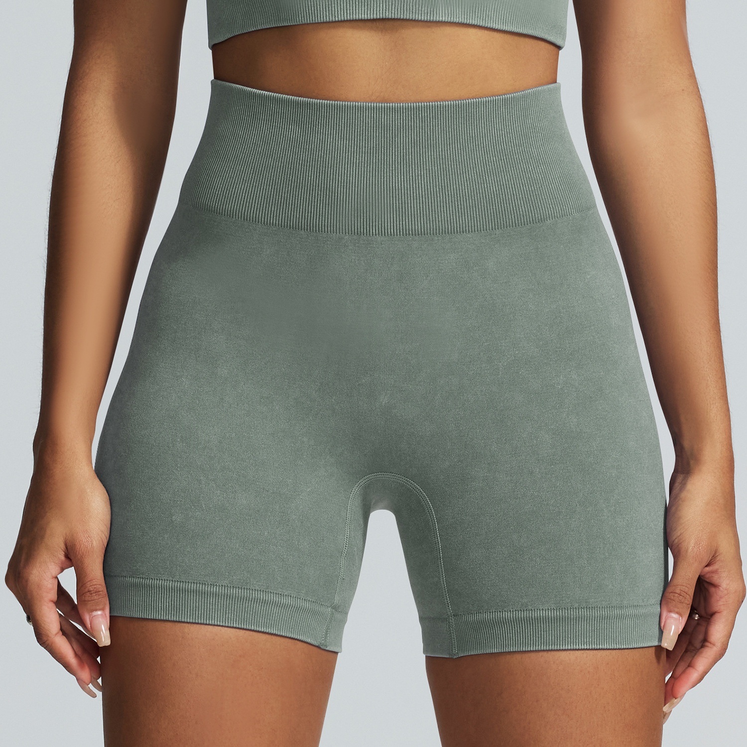 001 In Stock European And American Style Autumn Winter Tight Sports Bra Top Seamless Pants Fitness Long Sleeve Yoga Outfit_voghion.com