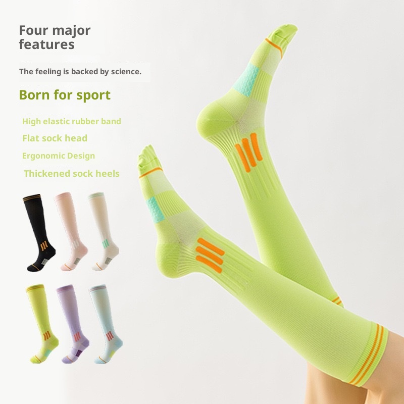 001 Calzini lunghi da donna a compressione con dopamina, per fitness, corsa, ciclismo, outdoor_voghion.com