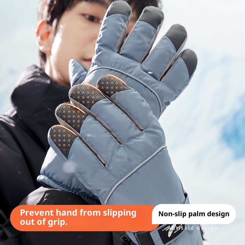 ActiveGo Herren Ski- und Radhandschuhe, kältebeständig, fleecegefüttert, dick und warm, aus Baumwolle, für Outdoor-Aktivitäten im Winter_voghion.com