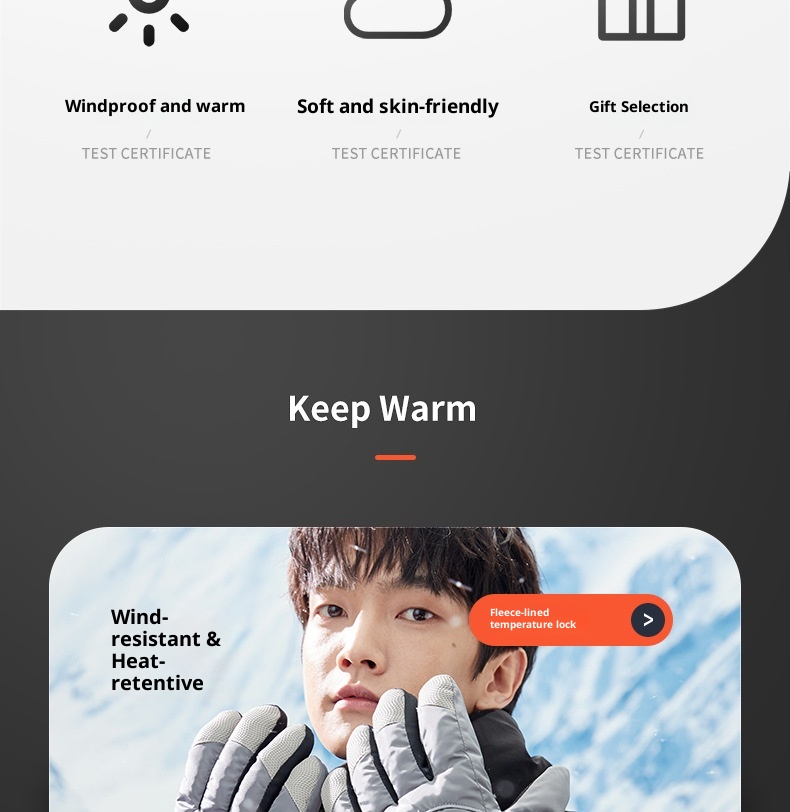 ActiveGo Herren Ski- und Radhandschuhe, kältebeständig, fleecegefüttert, dick und warm, aus Baumwolle, für Outdoor-Aktivitäten im Winter_voghion.com