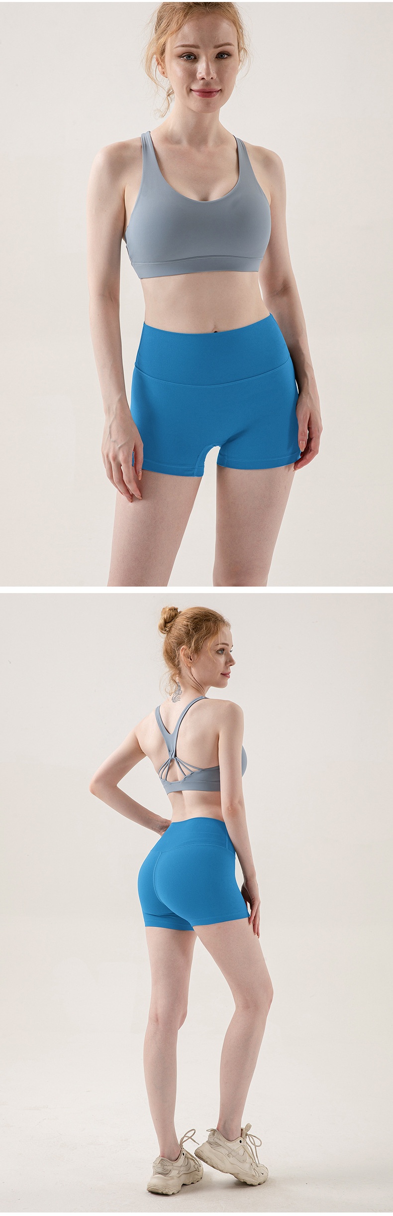 001 New European And American Style Sports Shorts For Women Summer High Waist Tight Lift Peach Hip Fitness Yoga_voghion.com