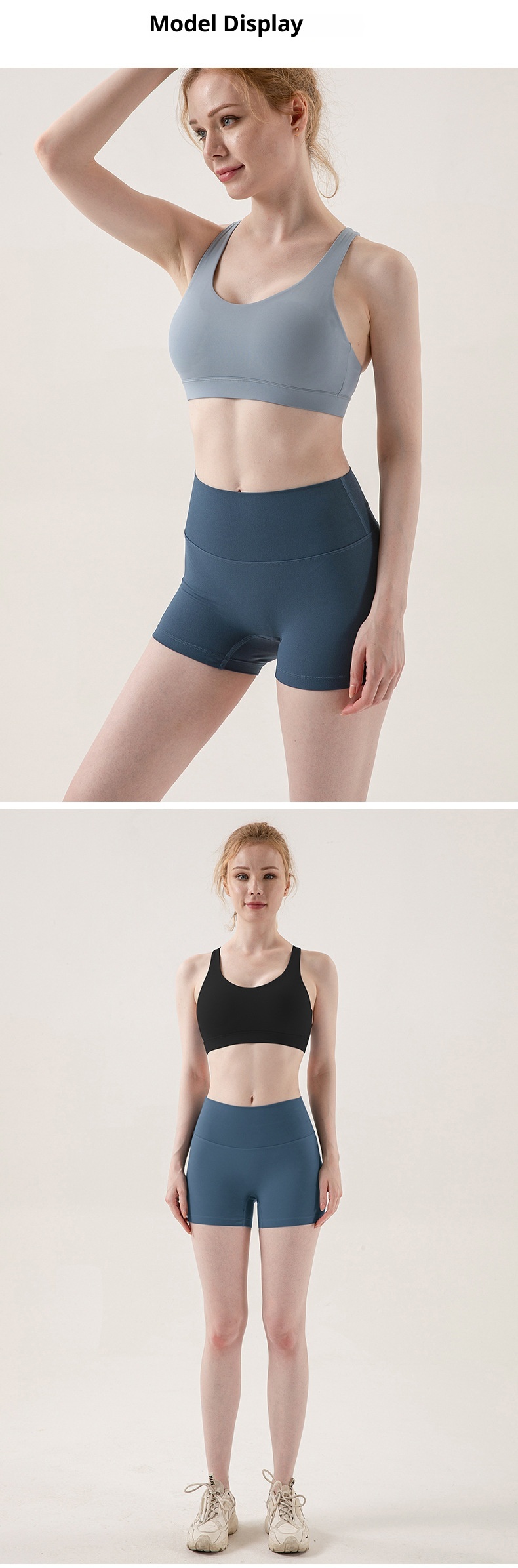 001 New European And American Style Sports Shorts For Women Summer High Waist Tight Lift Peach Hip Fitness Yoga_voghion.com