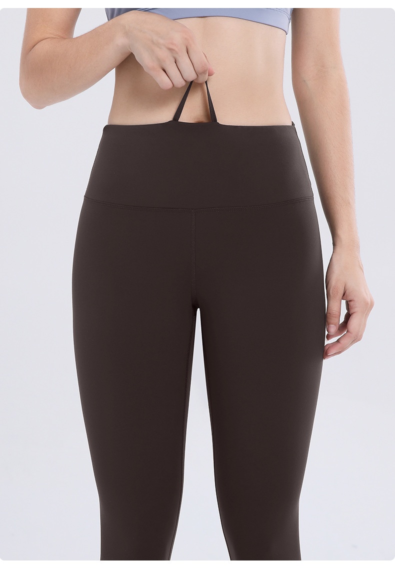 001 Wunder Train Drawstring Nine-point Naked Feel Breathable Double-sided Brushed Long Tummy Control Hip Lift Yoga Pants_voghion.com