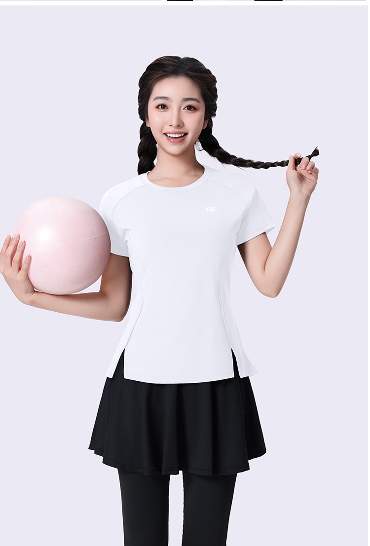 001 2025 Nuovo Yoga Pilates Training Wear Mattina Asciugatura Rapida Fitness Sport Magliette a Maniche Corte Donna_voghion.com