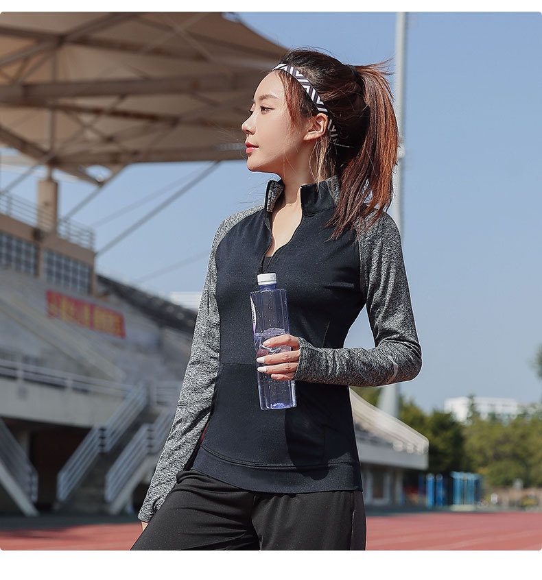 001 Top sportivo taglie forti per donne formose 100 kg Abbigliamento fitness da corsa da donna Autunno leggermente coprente Asciugatura rapida_voghion.com