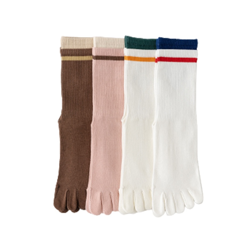 001 Kadınlar İçin Yoga Beş Parmaklı Sevimli Orta Baldır Fitness Dans Öğrencisi Silikon Kaymaz Nefes Alabilir Çoraplar_voghion.com