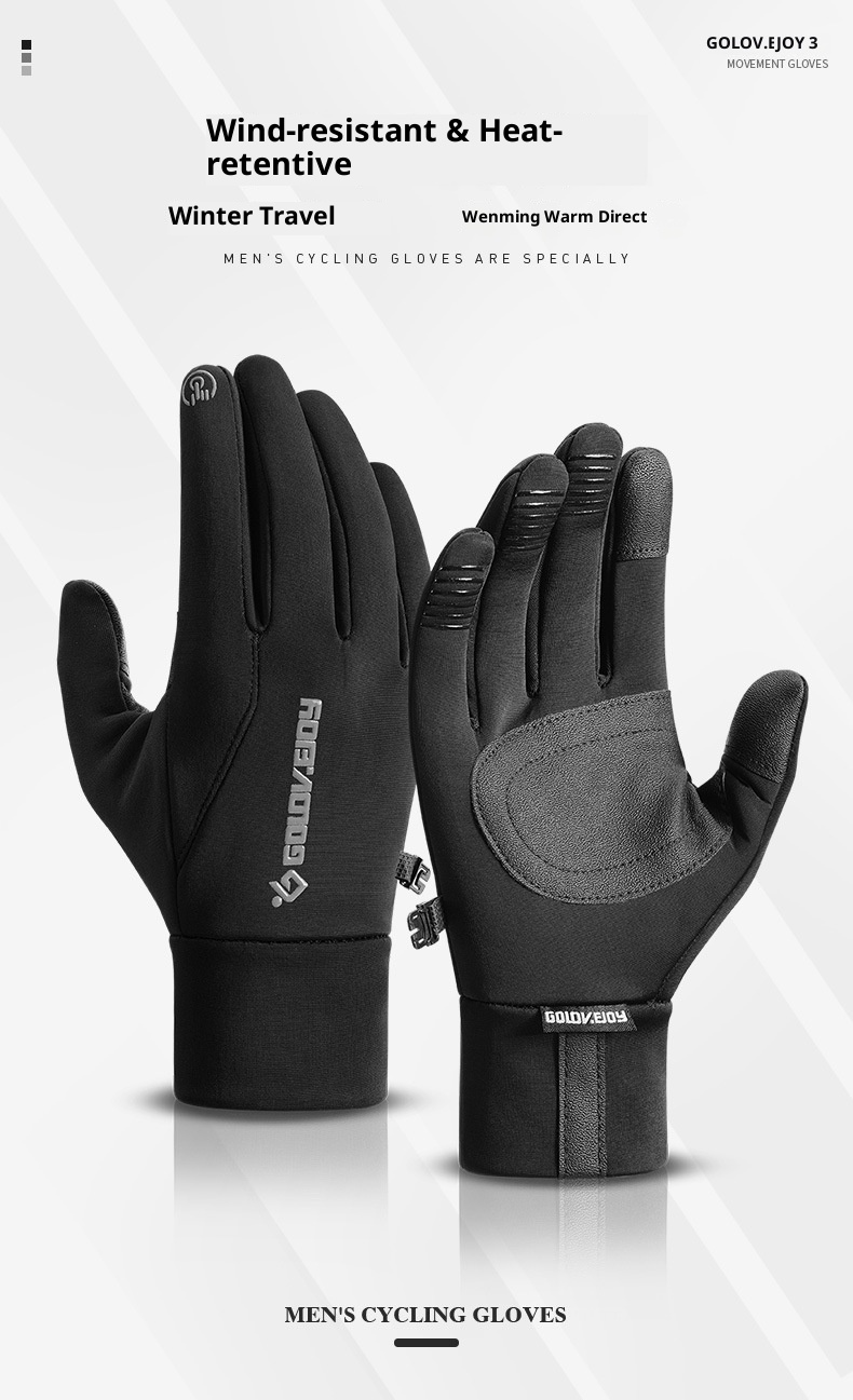 Guanti da moto elettrica antiscivolo ActiveGo Witer Warm Cycling Outdoor Sports Skiig Cold-Proof Touchscree Fleece-Lied_voghion.com