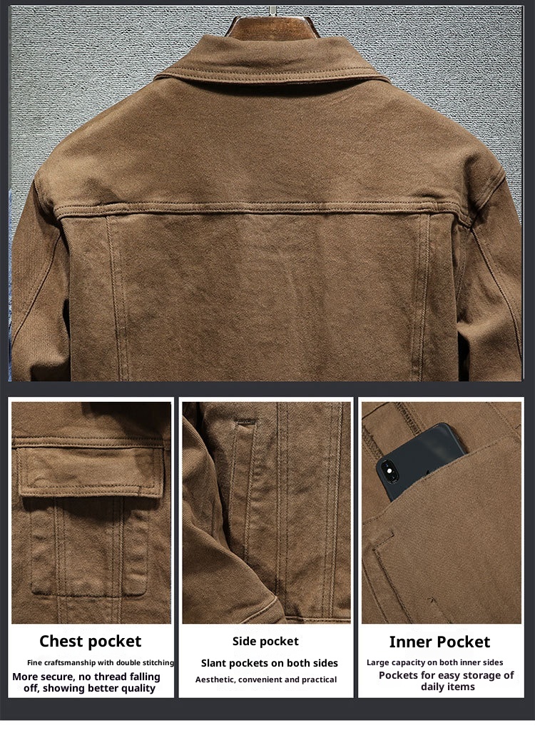 Chaqueta elástica ActiveGo 2025 para hombre, color negro, elegante, estilo europeo y americano, de mezclilla sencilla para primavera y otoño._voghion.com